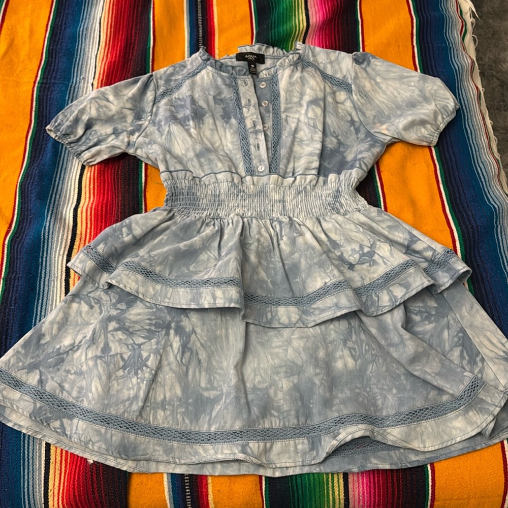 Girls tie dye Aqua Dress